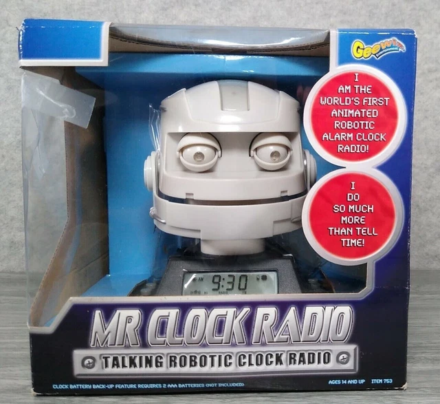 MR CLOCK RADIO Talking Robotic Animatronic Clock Radio Brand New in