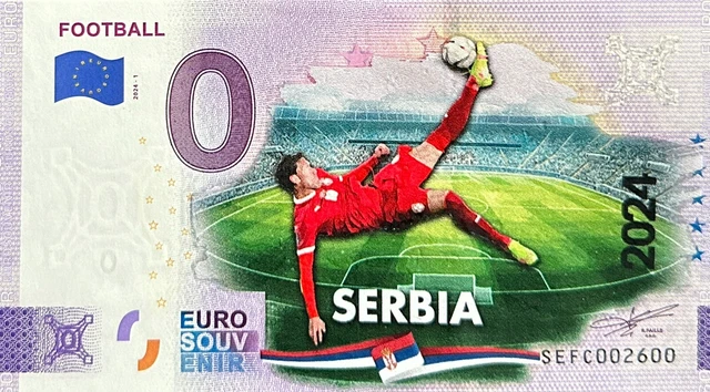 Billet 0 Euro Football Italie 2024 – Numéro Aléatoire – Neuf, Non Circulé
