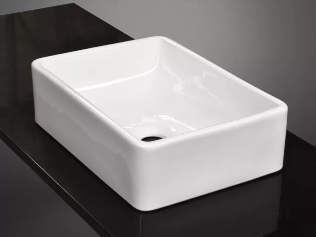 Bathroom Ceramic Rectangular Above Counter Top Basin for Vanity Pop-Up Waste