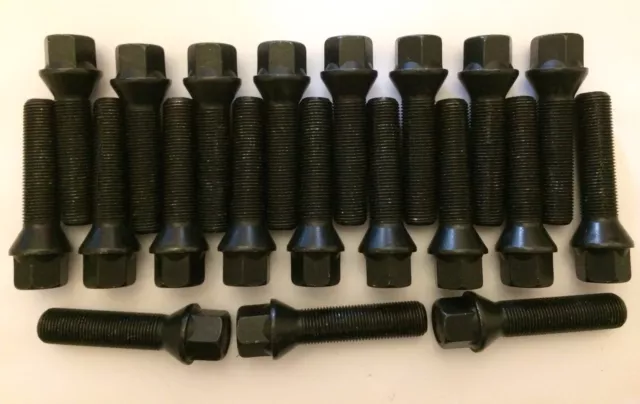 20 X M14X1.25 BLACK 65mm LONG 43mm THREAD ALLOY WHEELS BOLTS FITS BMW SEE LIST