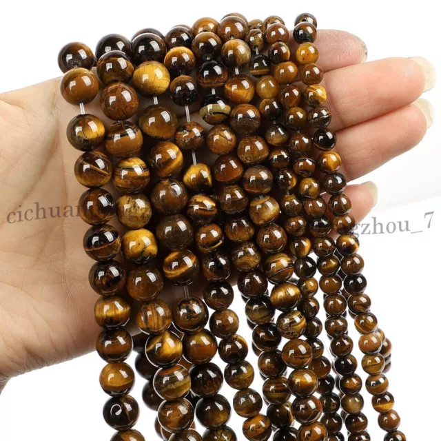 Natural Gemstone Round Spacer Loose Beads Jewelry Making 4mm 6mm 8mm 10mm 12mm 2