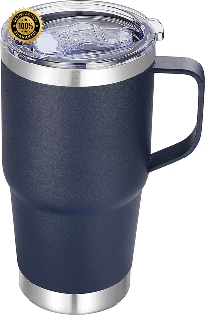 20 Oz Stainless Steel Tumbler with Handle Metal Insulated Coffee Travel Mug with