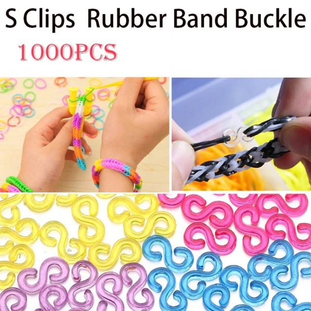 Pulsera Tejida Gancho Plástico Clips Pulsera Conector Banda de Goma Hebilla