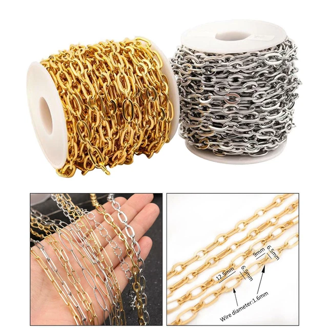 1 Meter Stainless Steel Chain Cable Bulk Chains Link for Neckalce Bracelet