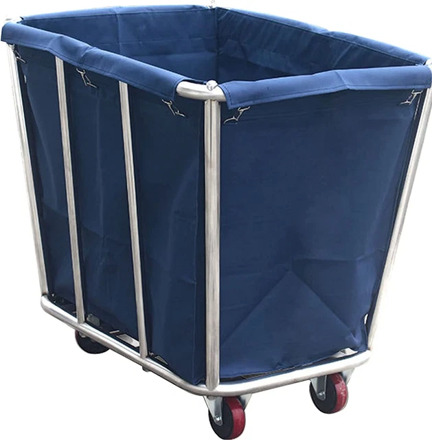 Commercial Basket Heavy Duty Laundry Cart with 4 Inch Wheels Trucks 10 Bushel (3