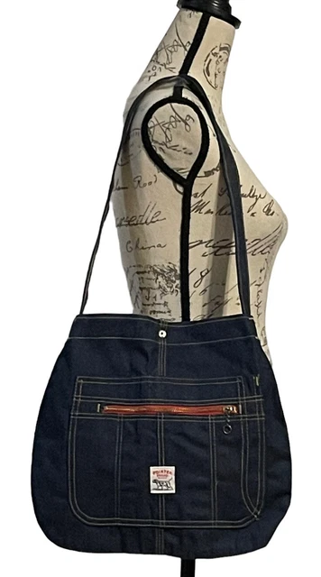 Pointer Brand Denim Jean Hobo Handbag Jean Shoulder Bag Blue Denim