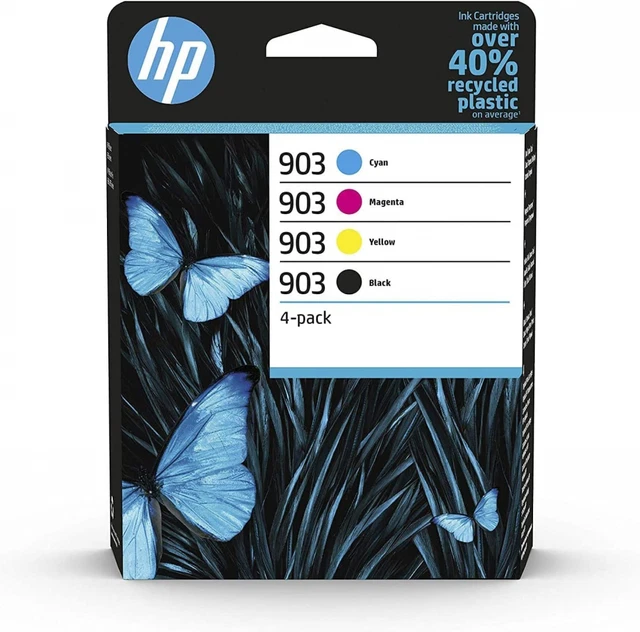HP 903 Nero, Ciano, Giallo e Magenta, 6ZC73AE, confezione da 4 Cartucce...