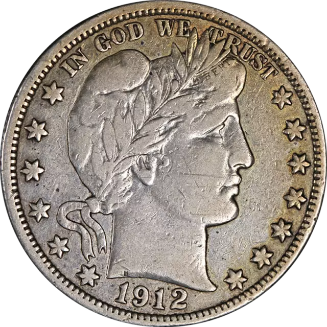 1912-S Barber Half Dollar Choice VF/XF Great Eye Appeal Strong Strike