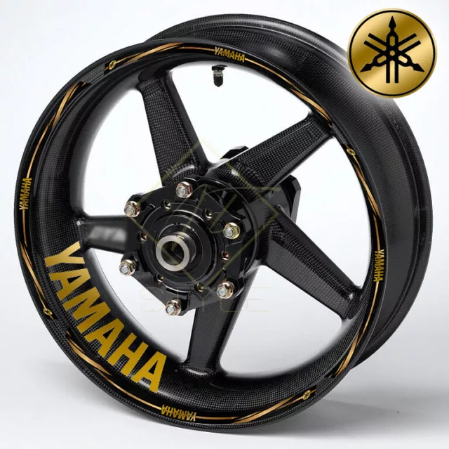 YAMAHA Motorcycle Gold Wheel Decals Rim Stickers for YZF R1 R6 R7 stripes