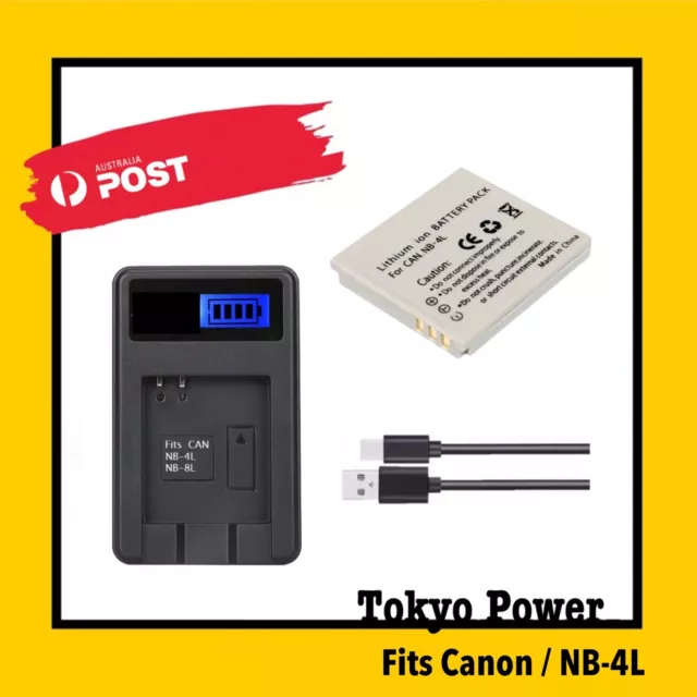 NB-4L NB4L 3.7V Digital Li-ion Battery Pack For Canon Camera + SLIM USB Charger