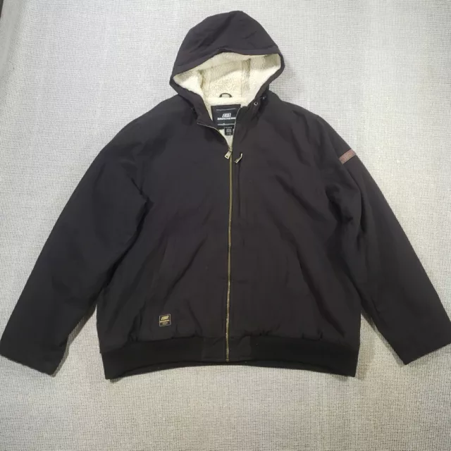 Sketchers Jacket Mens XXL 2XL Black Canvas Sherpa Lined Hood Full Zip Workwear