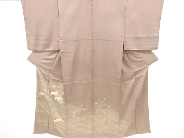 6860325: Japanese Kimono / Vintage Iro-Tomesode / Embroidery / Rough Wave
