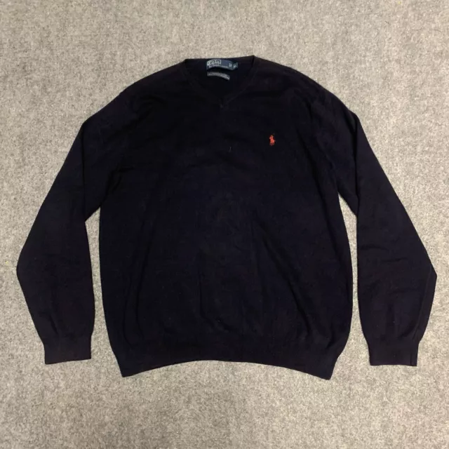 POLO RALPH LAUREN Sweater mens Size XL Extra large v neck 100% pima ...