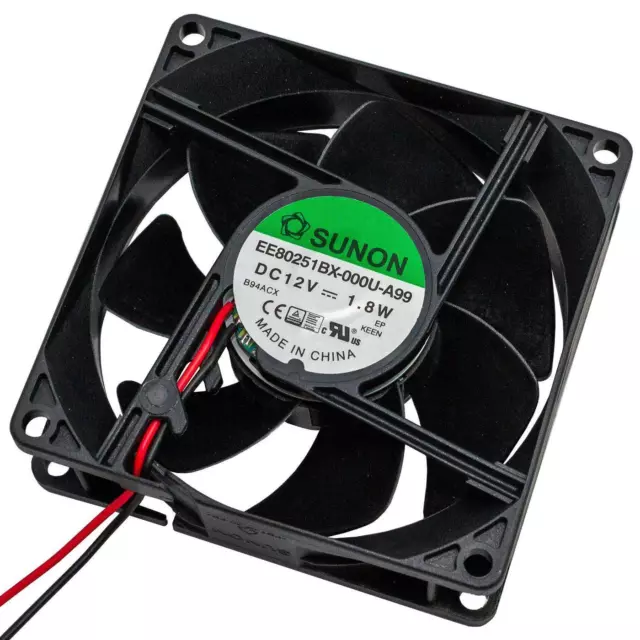 Fan 12V DC 1,8W 80x80x25mm 76,4m³/h 3600U/Min 76,4m³/h Sunon EE80251BX-A99