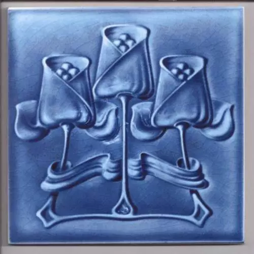 Art Nouveau Vintage Ceramic Tile Rare Reproduction Majolica Alfred Meakin UK
