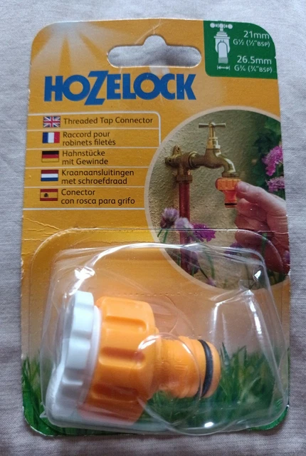 HOZELOCK 3/4 (26.5MM) & 1/2 (21mm) Outdoor Threaded Tap Connector 2175 ...