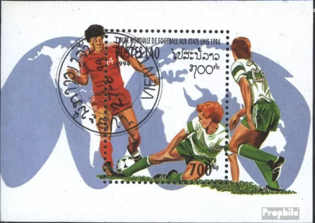 Laos Block149 (complete issue) used 1994 Football-WM ´94, U.S.