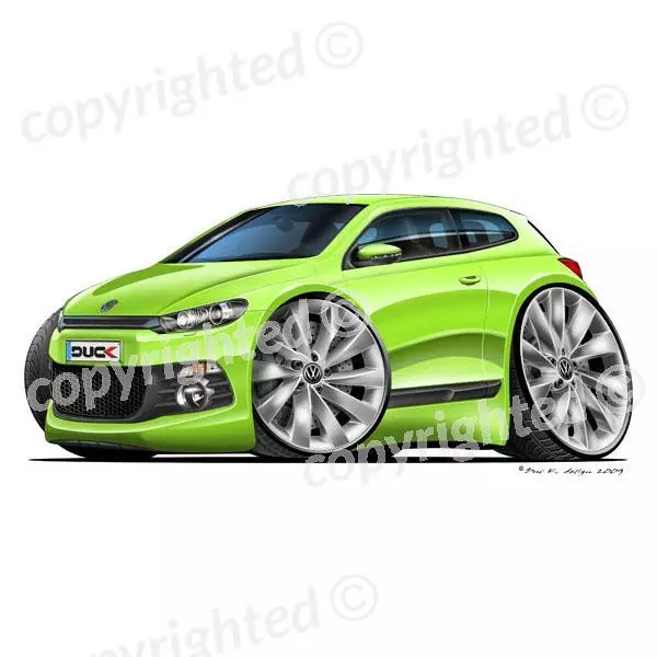 To Fit VW Scirocco GT - Vinyl Wall Art Sticker - Green