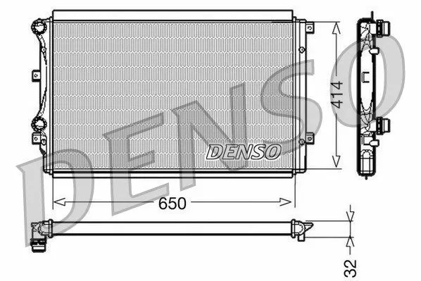 Denso (DRM32015) Wasserkühler, Motorkühler, Kühler für AUDI SEAT SKODA VW