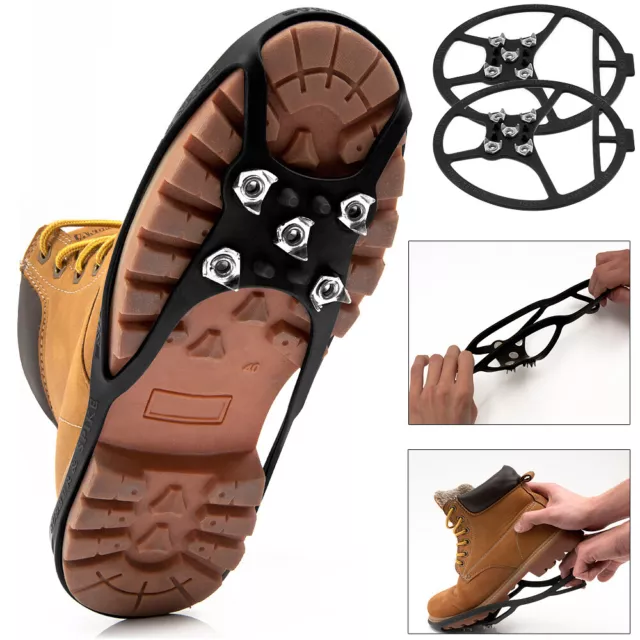 Crampons Anti Glisse Dérapants pour Chaussure d'Hiver Randonnée Chasse  Montagne Glace - Accessoires bottes et chaussures (9743355)