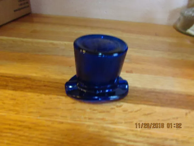 Vintage Cobalt Blue Top Hat Ashtray