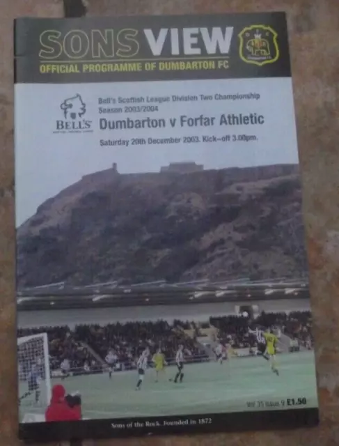 2003-04 (Dec)   Dumbarton  v  Forfar Athletic  -  Scottish Division Two