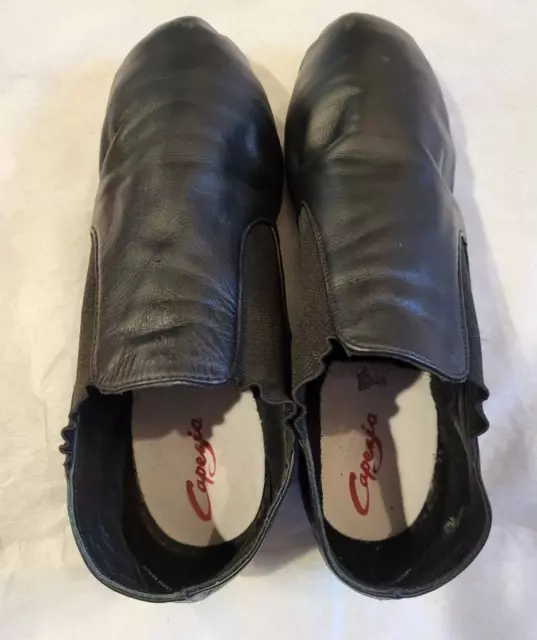 EXCELLENT Capezio Black Split Sole JAZZ shoes, Leather Size 9.5M Adult Womens