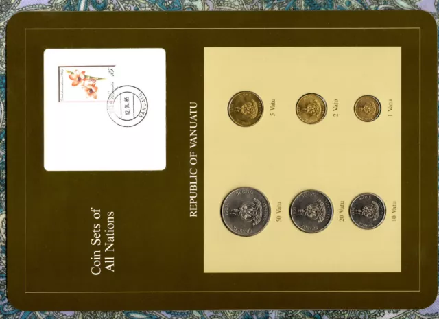 Coin Sets of All Nations Vanuatu w/card all 1983 UNC 50, 20, 10, 5, 2, 1 Vatu