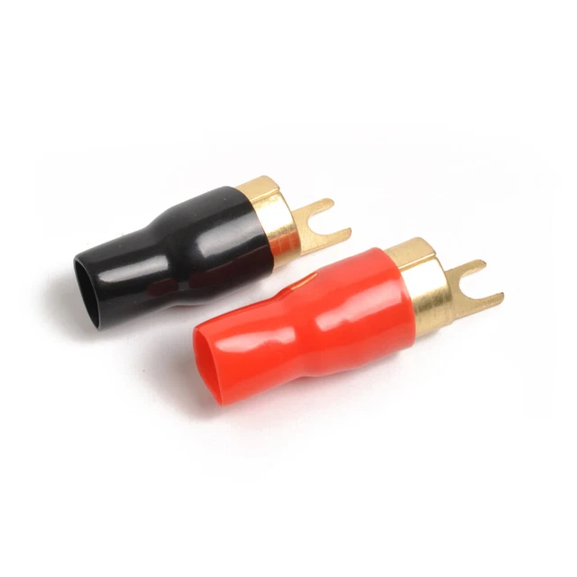 10 2/0 Stärke VERZINNTER Kupferring Klemmen 3/8 Zoll ROT/BK