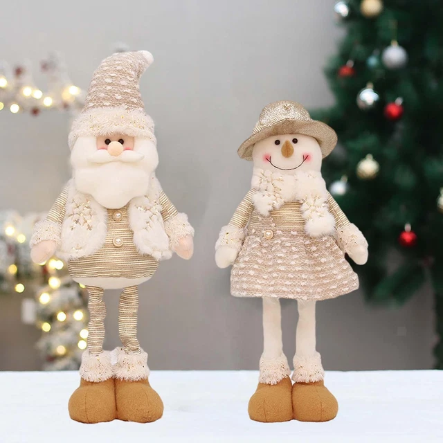 Gnomes De Noël Lumineux à Suspendre Ou Poser - Père Noël Et Bonhomme De Neige LED, Décorations Intérieures