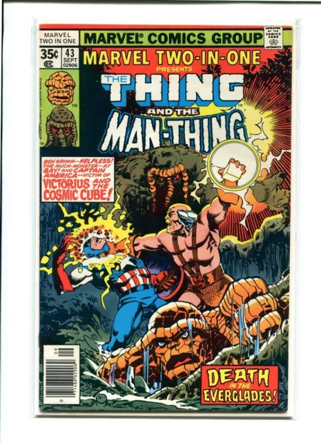 MARVEL TWO-IN-ONE #43 VF/NM Thing & Man-Thing!! Cosmic Cube!! John Bryne art!!