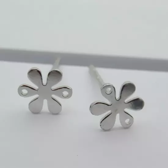 Shiny 925 Sterling Silver Small Cute Flower Stud Earrings Women Girl Gift UK