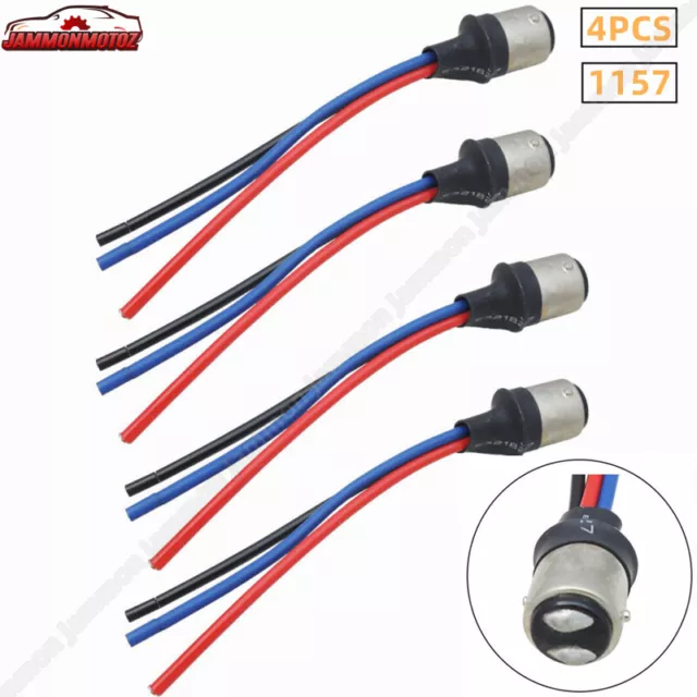 4x 1157/2057/2357 Male Adapter Wiring Harness For DRL Headlight Tail Lamp Signal