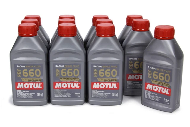 MOTUL 1/2 Liter (16.9 fl.oz) RBF 660 Brake Fluid - Racing Dot 4 Oil - Box of 12