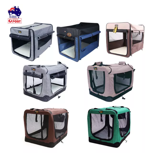 Foldable Pet Carrier Soft Dog Crate Cage Portable Kennel Outdoor Travel Car SUV