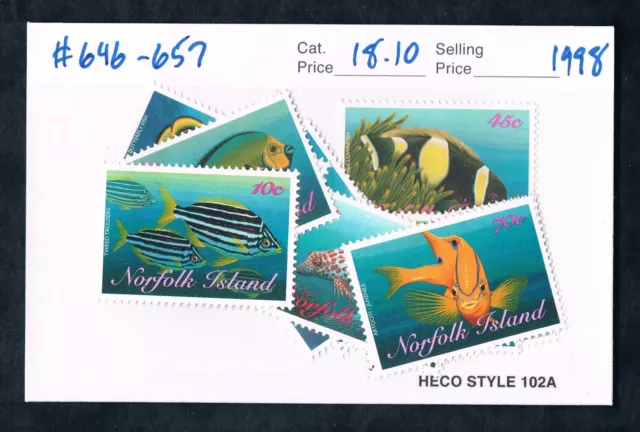 2/3 off $18.10 Scott Value - 1998 NORFOLK ISL Fish definitives MNH NH UMM