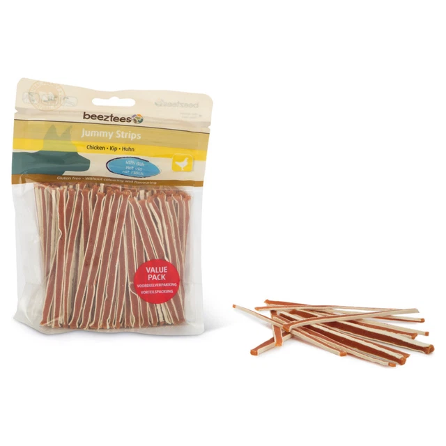 Beeztees Jummy Strips 400 G, Snack per Cani, Nuovo