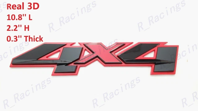 Gloss Red Black 3D 4x4 Bed Rear Emblem Badge Decal FOR Silverado GMC Sierra