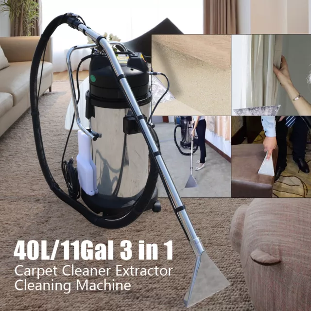 Commercial Carpet Cleaning Machine 3in1 Cleaner Pro Vacuum Cleaner Extractor 40L