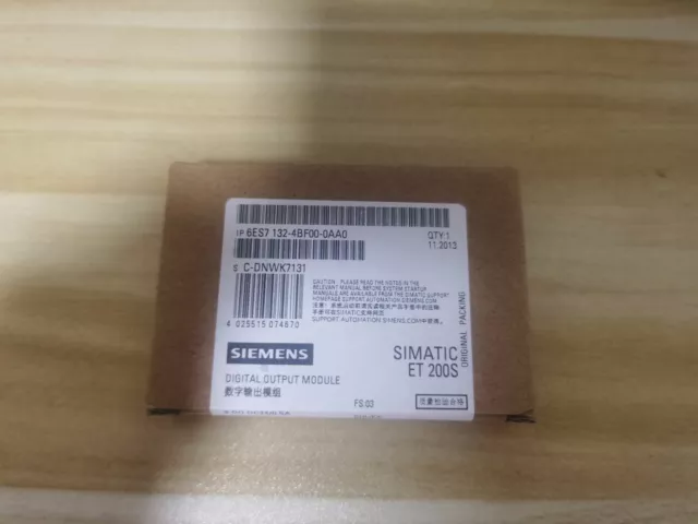 1PCS  New Siemens 6ES7132-4BF00-0AA0 Digital Output Module In Box Brand