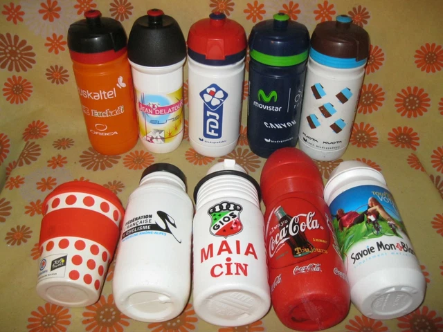 10 Bidons Cyclisme Anciens : MOVISTAR, AG2R, JEAN DELATOUR, FDJ, équipe Pro
