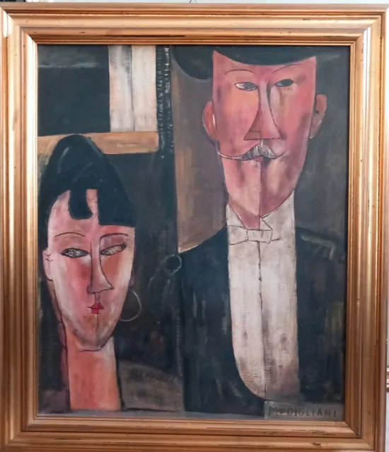 Dipinto Modigliani - Gli Sposini - Falso d'autore Certificato