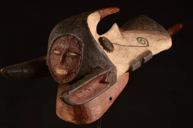 9485 African Large Igbo Helmet Mask Nigeria Africa