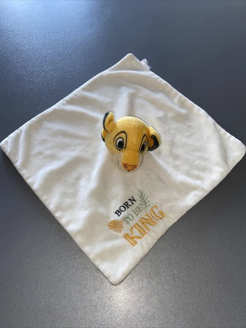 Doudou plat Simba roi lion jaune écru Born to be King Disney baby disneyland