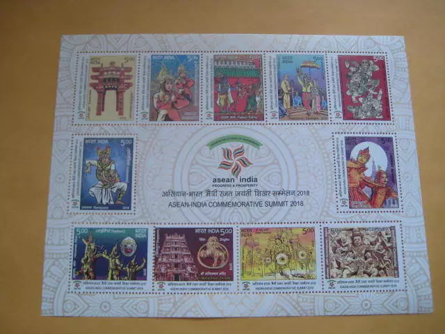 2018 India Asean Summit Ramayana Hoja Miniatura - MNH Edición Limitada