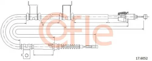 COFLE (17.6052) Handbremsseil, Handbremszug hinten, links für KIA