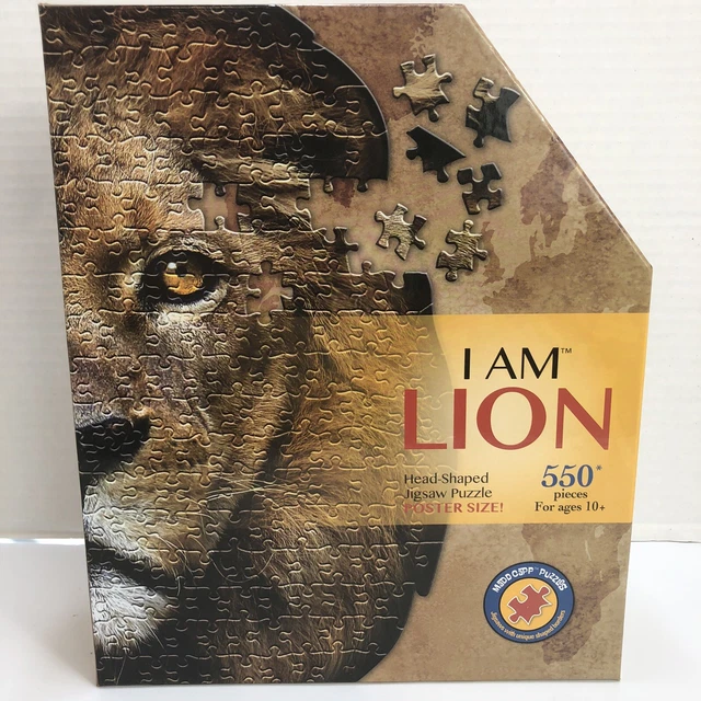 Madd Capp Puzzles "I AM LION" 567 pieces Poster Size Lion Head Shape Puzzle