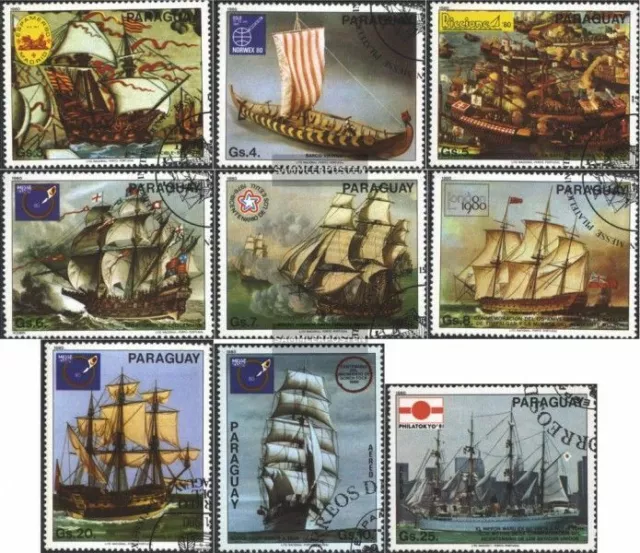 Paraguay 3314-3322 (complete issue) used 1980 Ship Painting