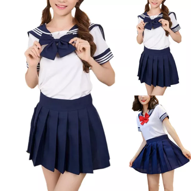 Kids Girl Cheerleader Costume High School Uniform Vest Top Skirt