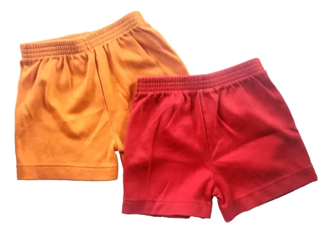 1990s Boys Tot Trends Shorts 24 Month Set of 2 Orange Red